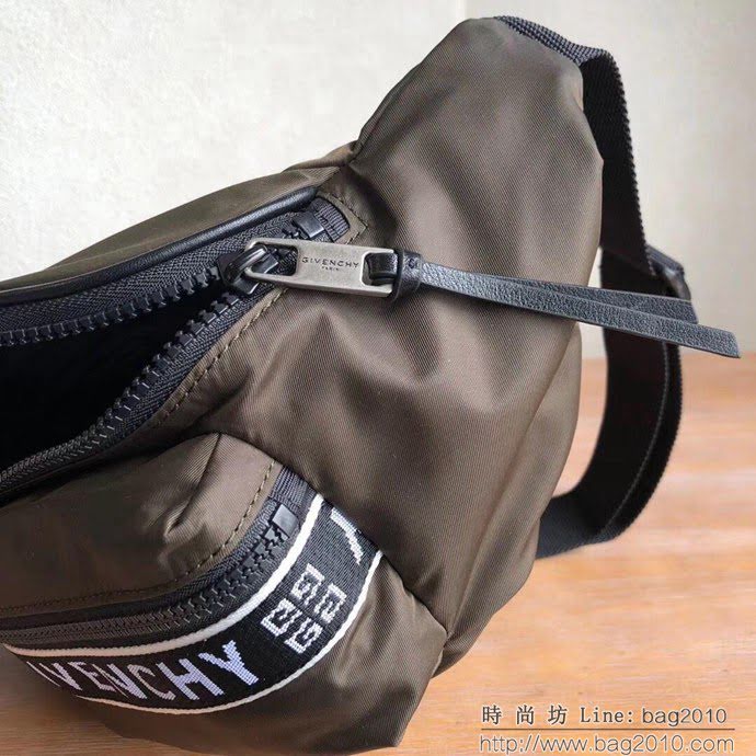 GlVENCHY紀梵希 新款 軍綠色尼龍腰包 可做腰包 挎包 083455  tsg1240